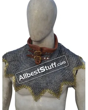 8 MM Full Flat Dome Riveted Maille Collar Steel