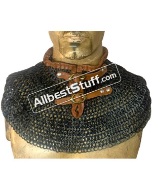 Chain Mail Collar Flat Wedge Riveted Alternating Solid