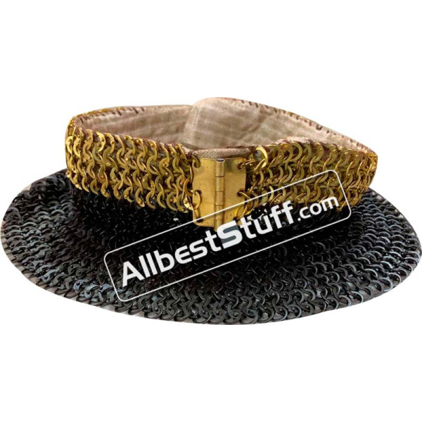 Chain Mail Collar 6 MM High Neck Brass Hinge