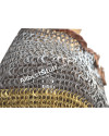 Flat Wedge Riveted Alternating Solid ring Chainmail Collar image 8