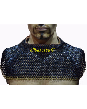 Flat Riveted Solid Chain Mail Collar Small