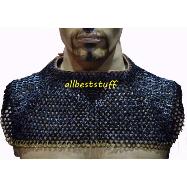 Flat Riveted Solid Chain Mail Collar Small