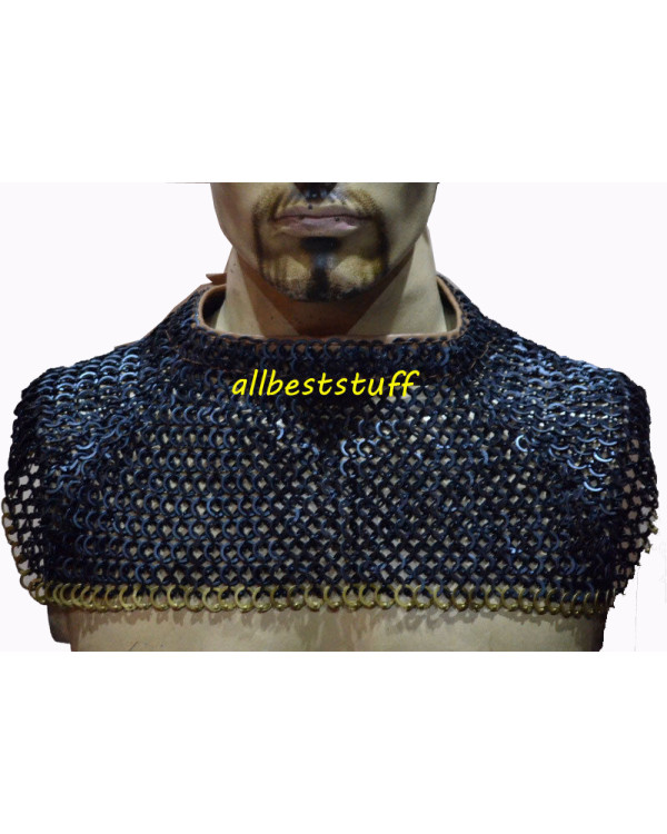 Flat Riveted Solid Chain Mail Collar Small