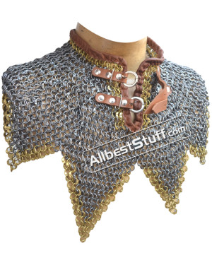 Round Dome Riveted Maille Collar Steel
