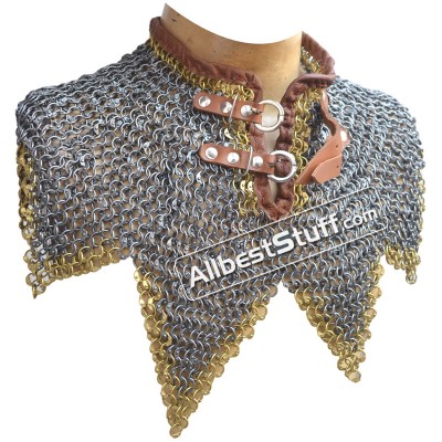 Round Dome Riveted Maille Collar Steel