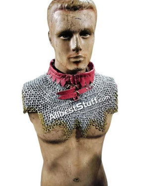 Aluminum Flat Dome Riveted Maille Collar High Neck