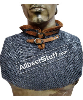 Chain Mail Collar 6 MM Flat Riveted with Alternating Solid