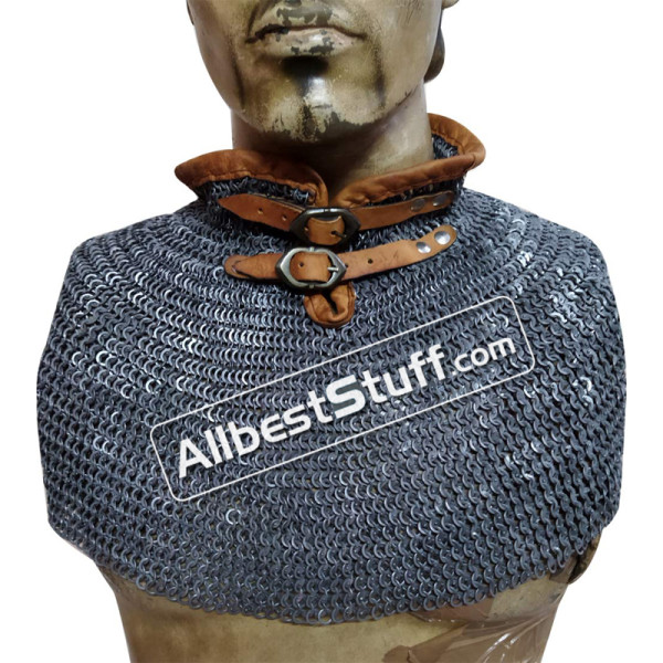 Chain Mail Collar 6 MM Flat Riveted with Alternating Solid