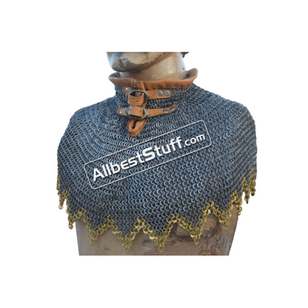 Chain Mail Collar 6 MM Round Riveted with Alternating Solid