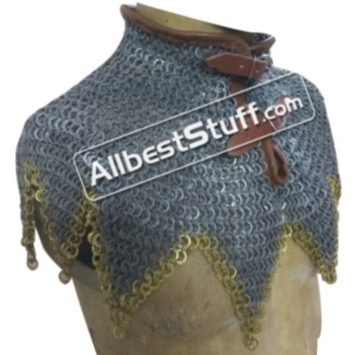 Chain Mail Collar 6 MM Round Riveted with Alternating Solid