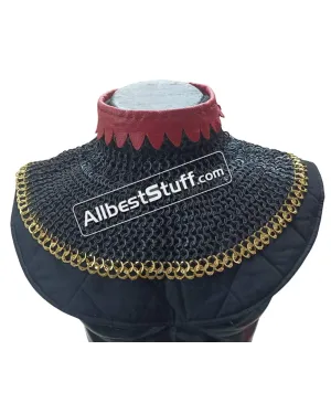 Flat Riveted Solid Chain Maille Gorget