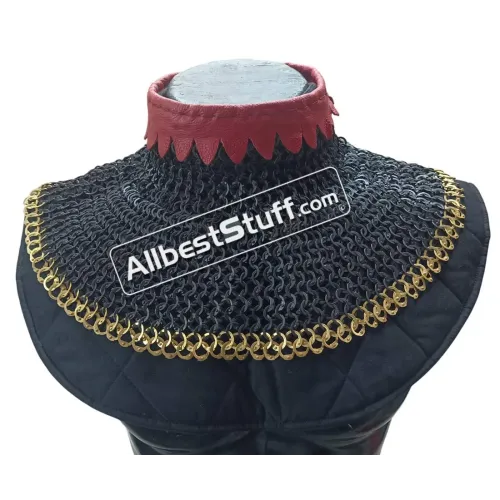 Flat Riveted Solid Chain Maille Gorget