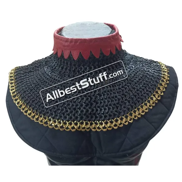 Flat Riveted Solid Chain Maille Gorget