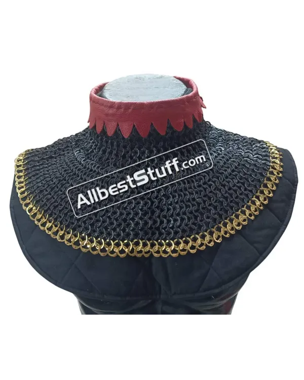 Flat Riveted Solid Chain Maille Gorget