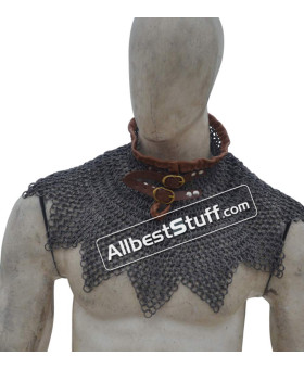 Flat Riveted with Solid Rings Maille Collar Aluminum