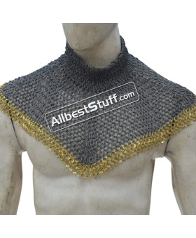 Medieval Aluminum 6 in 1 Ring Chain Mail Collar High Neck