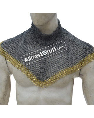 Medieval Aluminum 6 in 1 Ring Chain Mail Collar High Neck