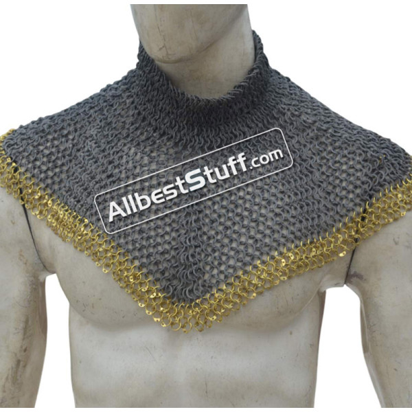 Medieval Aluminum 6 in 1 Ring Chain Mail Collar High Neck