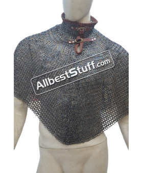 Medieval Titanium Chainmail Bishop Mantle 9 MM Flat Dome Pin Riveted