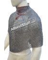 Medieval Titanium Chainmail Bishop Mantle 9 MM Flat Dome Pin Riveted image 5