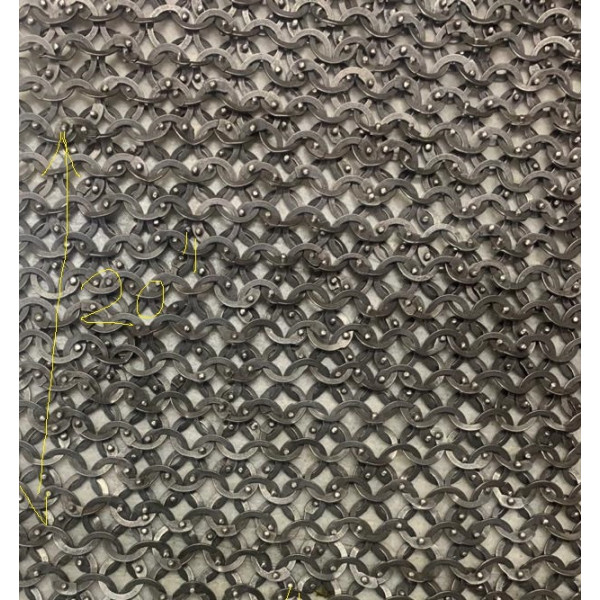 20 X 40 inch Dome Riveted 18 G 9 MM Stainless Steel Chain Mail Sheet