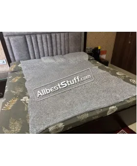 Flat Wedge Riveted Aluminum Chainmail Weight Blanket 152 X 204 CM