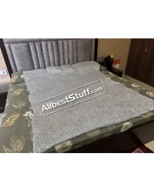 Flat Wedge Riveted Aluminum Chainmail Weight Blanket 152 X 204 CM
