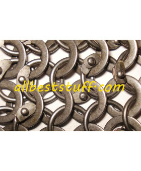 Round Riveted Flat Solid 16 Gauge Chain Mail Sheet 30 X 30