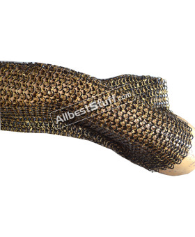 Chain Mail Arms Round Dome Riveted Brass Rings with Flat Solids