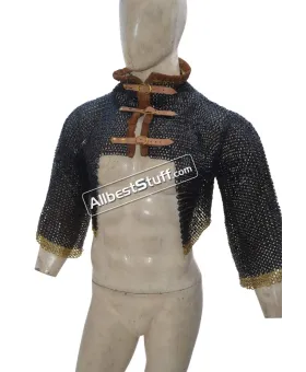 Flat Riveted with Solid Ring 8 mm Chainmail Half Body Shirt