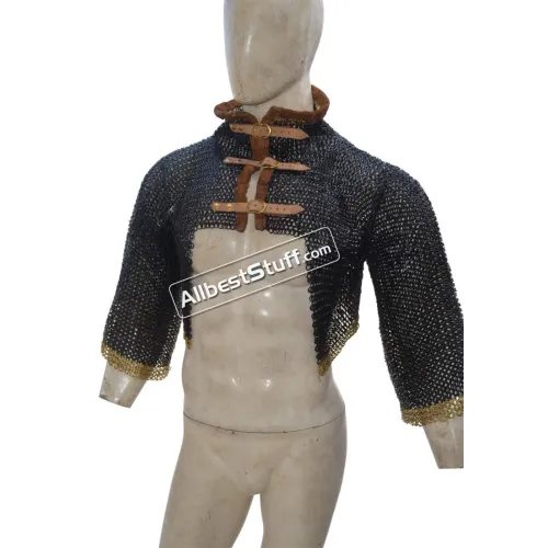 Flat Riveted with Solid Ring 8 mm Chainmail Half Body Shirt