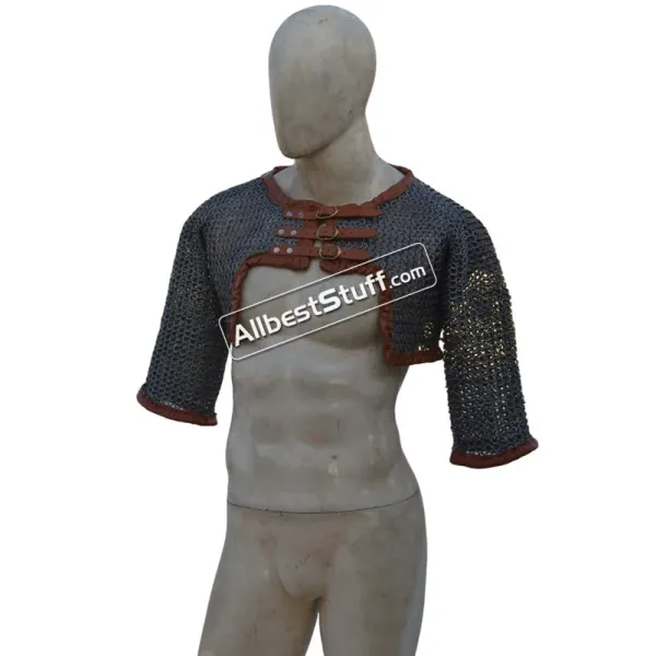 8 mm Flat Riveted with Solid Rings Chainmail Half Sleeve Voider