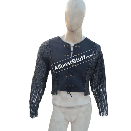 Riveted chainmail voider 8 mm rings stitched fabric