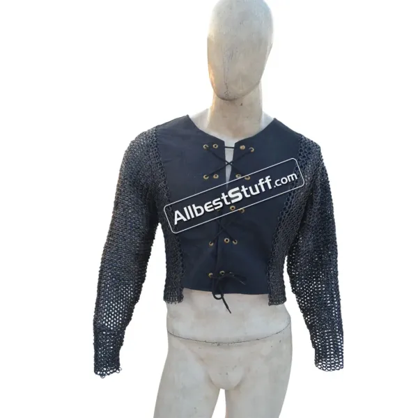 Riveted chainmail voider 8 mm rings stitched fabric