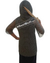 Butted Steel 16 Gauge Chainmail Coif with Shirt Chest 32 inch image 2