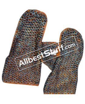 Flat Riveted Titanium Chain Mail Mittens