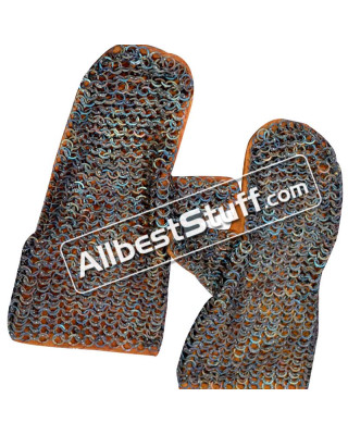 Flat Riveted Titanium Chain Mail Mittens