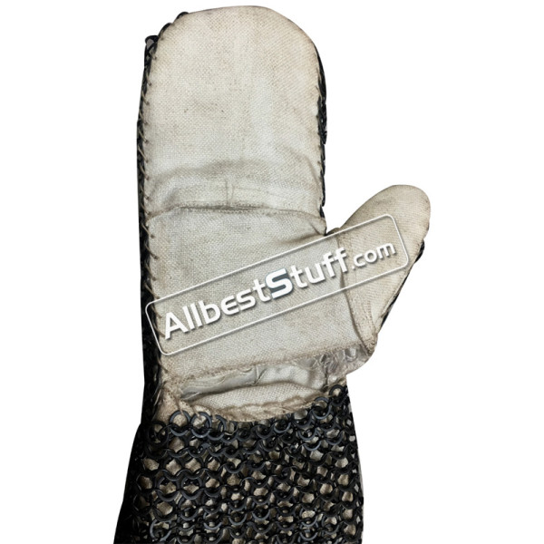 Padded Linen stitched pair of Maille Mittens