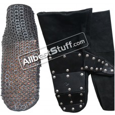 Reinforced Mittens Flat Riveted Solid Ring 5 mm Leather Maille