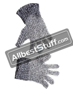 Round Riveted Ring Chain Mail Finger Gloves