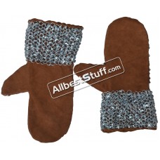 Aluminum Round Riveted Leather Maille Mittens