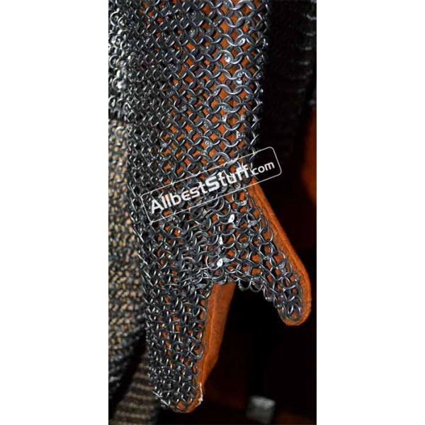 Round Riveted Flat Solid Chain Mail Mittens