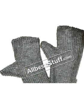 Flat Riveted Solid Full Maille Mittens 18 Gauge