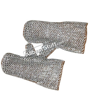 Aluminum Flat Riveted with Solid Rings Maille Mittens