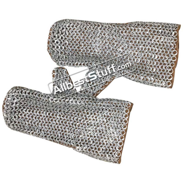 Aluminum Flat Riveted with Solid Rings Maille Mittens