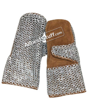 Full Riveted Aluminum Maille Mittens 16 Gauge