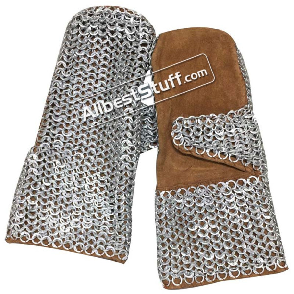 Full Riveted Aluminum Maille Mittens 16 Gauge