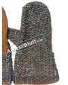 Round Riveted Leather Chain Mail Mittens image 1