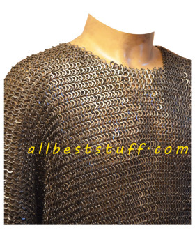 Medieval Chain Maille Hauberk 8 mm Flat Solid Chest 40
