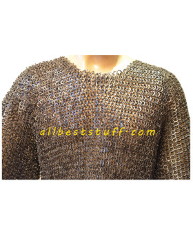 9 mm Flat Riveted Chain Mail Hauberk for Chest 36